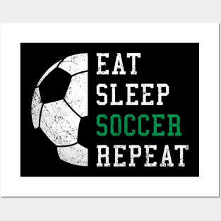 Eat Sleep Soccer Repeat Funny Gift Posters and Art